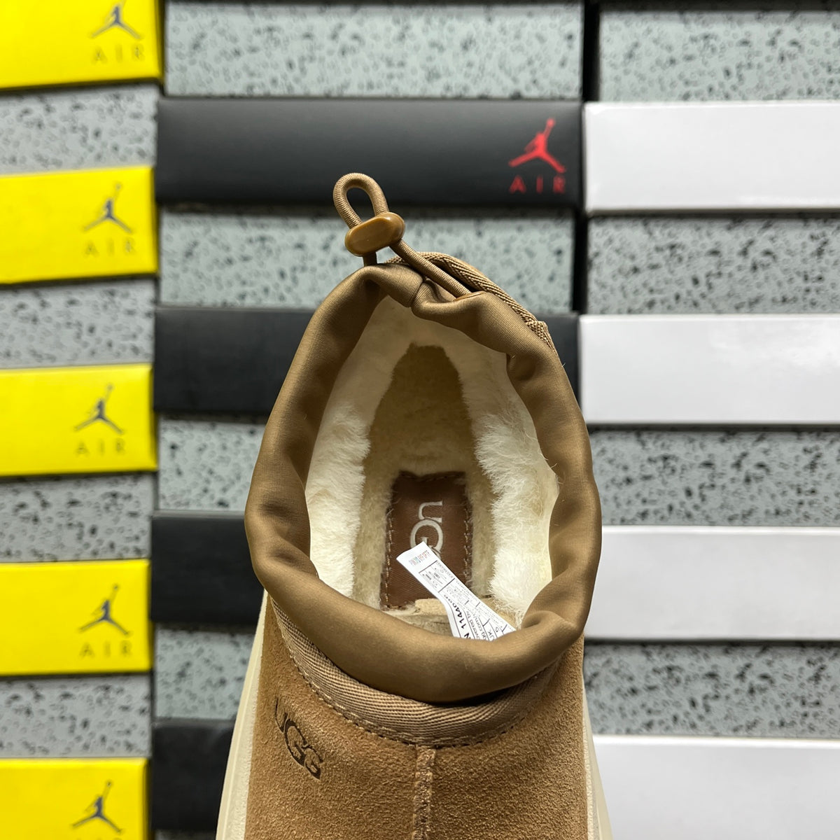 Chestnut Platform Slip-On Shoes with Cream Sole