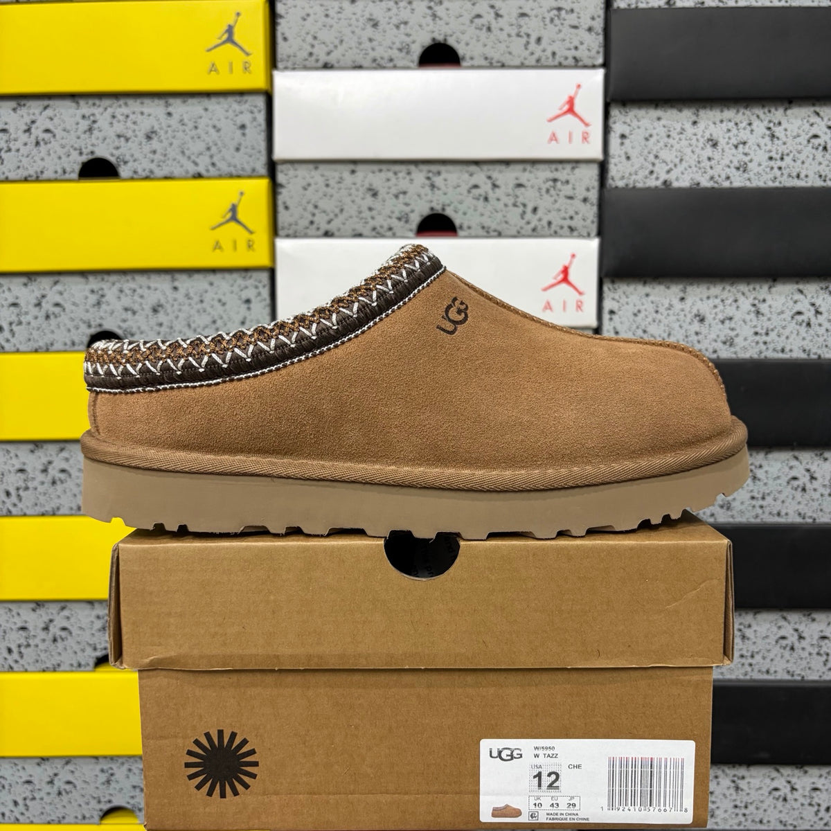 Chestnut Slip-On Shoes with Contrast-Stitched Collar