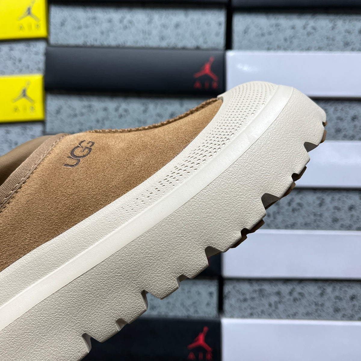 Chestnut Platform Slip-On Shoes with Cream Sole