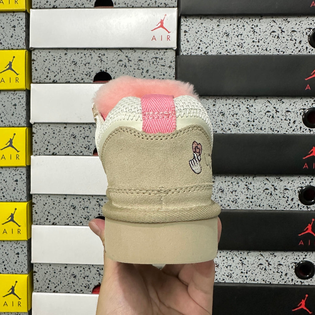 White & Pink Chunky-Sole Lace-Up Shoes