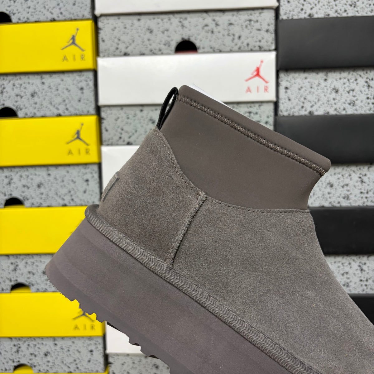 Thundercloud Grey Platform Ankle Boots