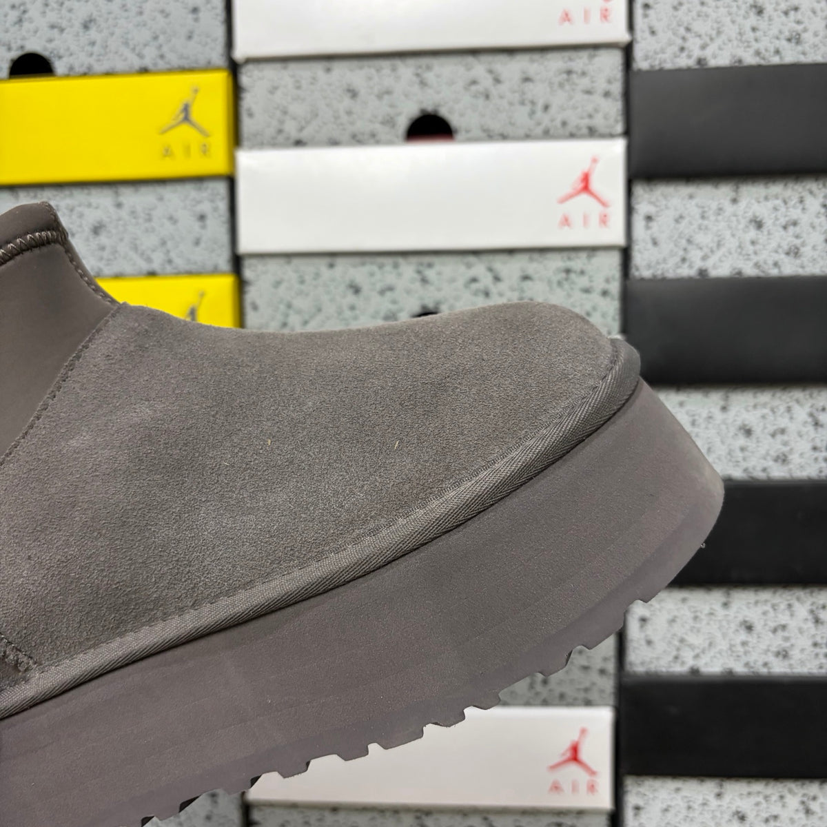 Thundercloud Grey Platform Ankle Boots