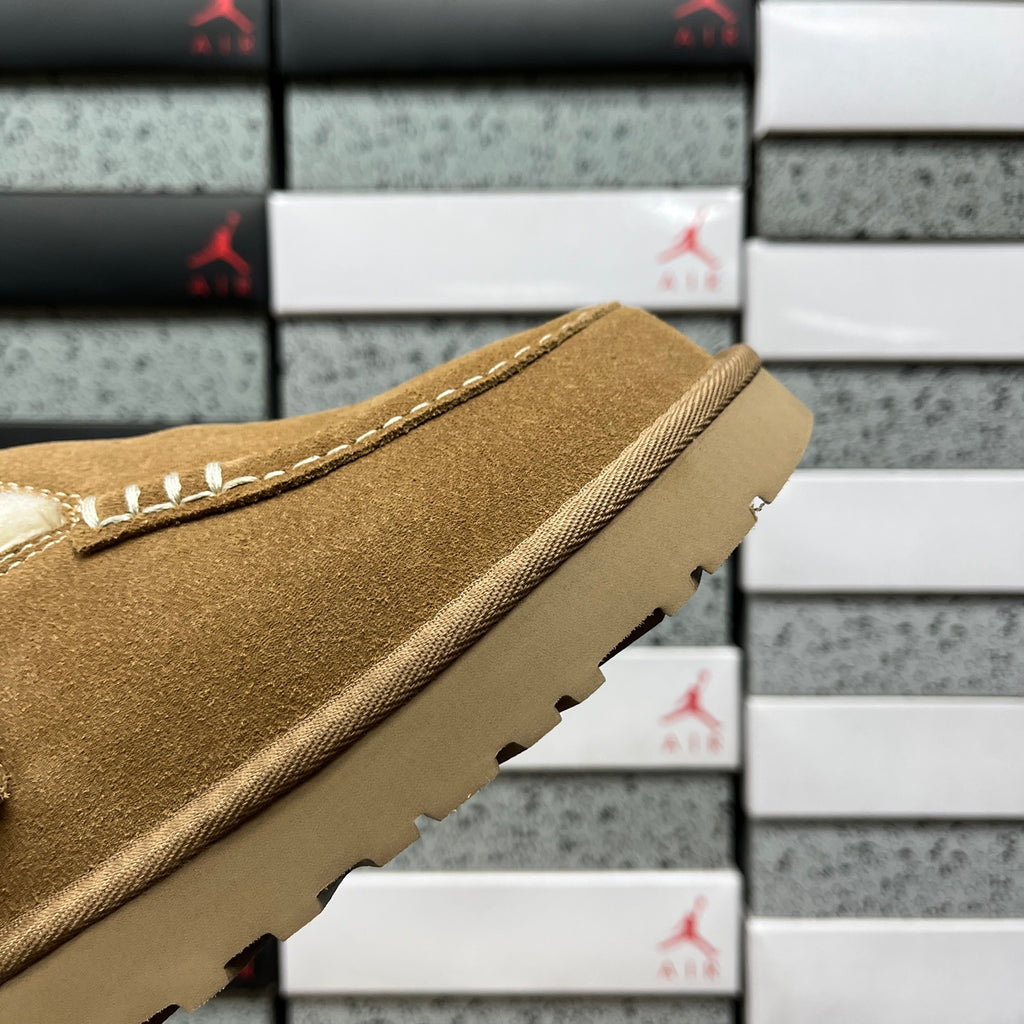 Chestnut Moccasin-Style Shoes with Buckled Heel Strap