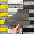 Thundercloud Grey Platform Ankle Boots