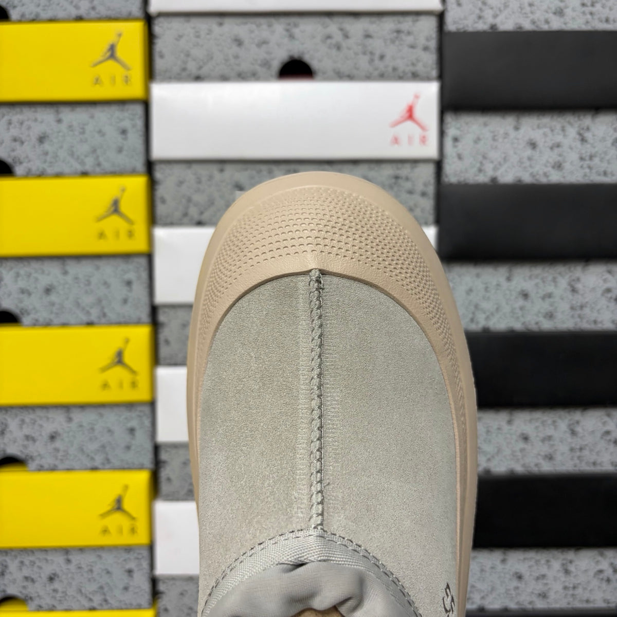 Light Grey Slip-On Shoes with Cream Chunky Sole