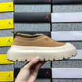 Chestnut Platform Slip-On Shoes with Cream Sole