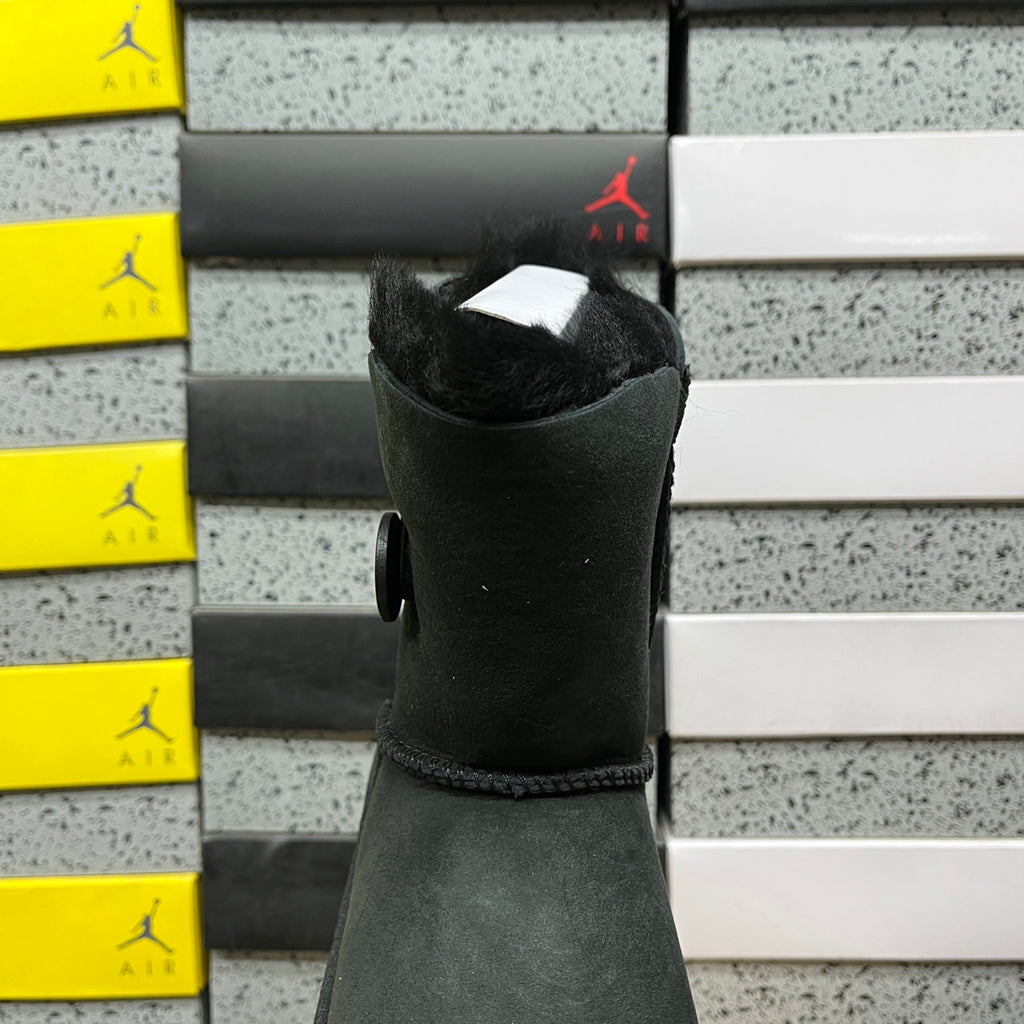 Black Button-Detail Short Boots