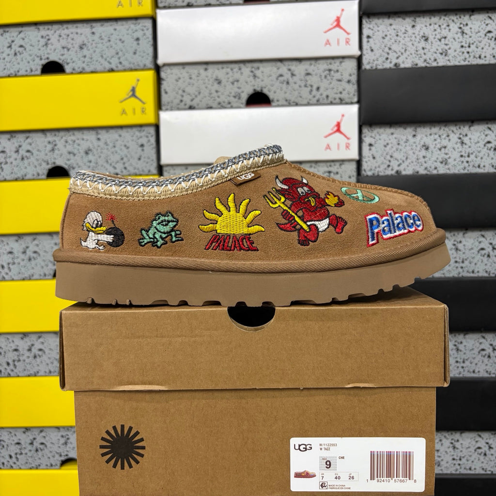 Chestnut Slim-Sole Boots with Cartoon Embroidery