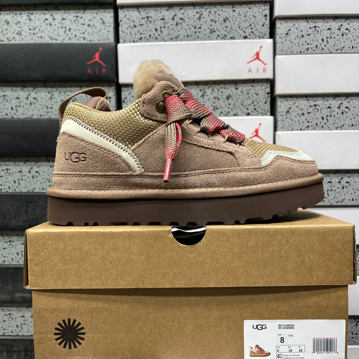 Brown & Pink Chunky-Sole Lace-Up Shoes