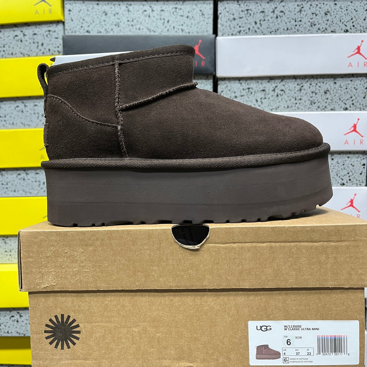 Chocolate Brown Mini Platform Ankle Boots - 5 cm Sole
