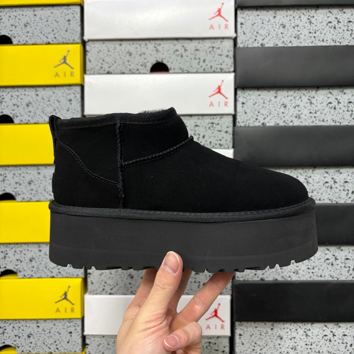 UGG Black Mini Platform Boots – 5 cm Sole