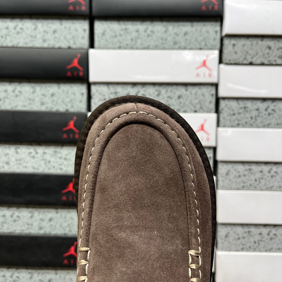 Dark Brown Moccasin-Style Shoes with Buckled Heel Strap