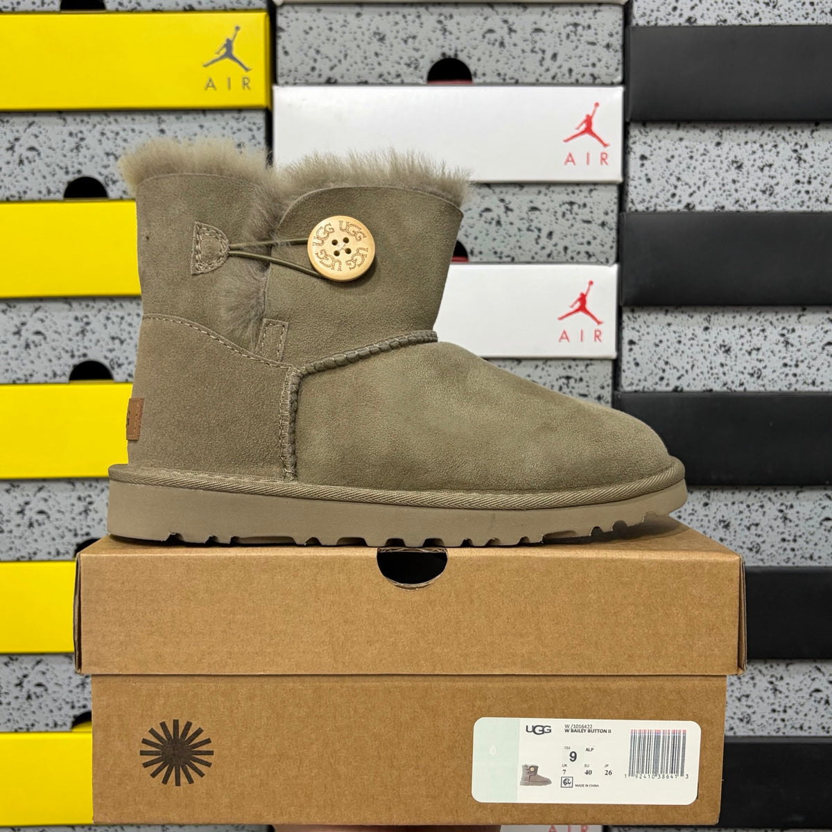 Antelope Brown Button-Detail Mid-Calf Boots