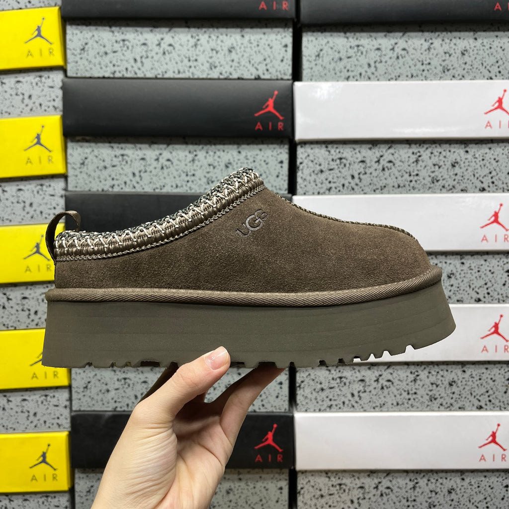 Walnut Brown Platform Slip-On Shoes