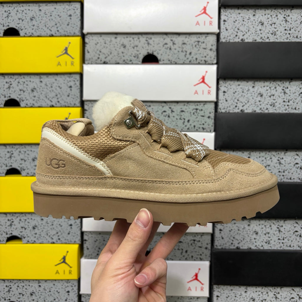 Sand Chunky-Sole Lace-Up Shoes