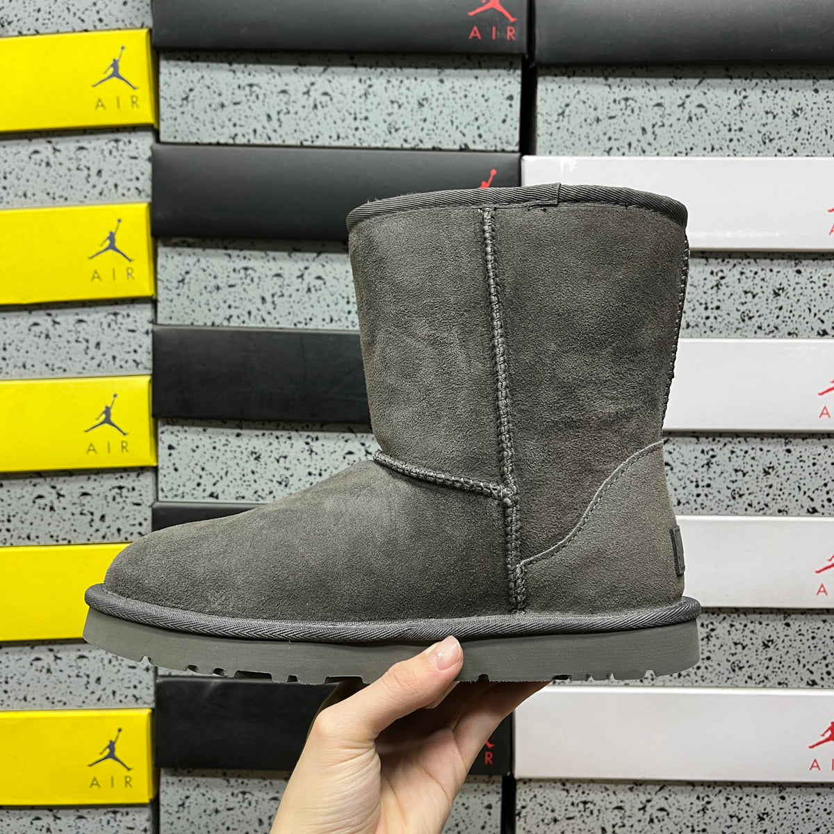 Grey Classic Short Pull-On Boots