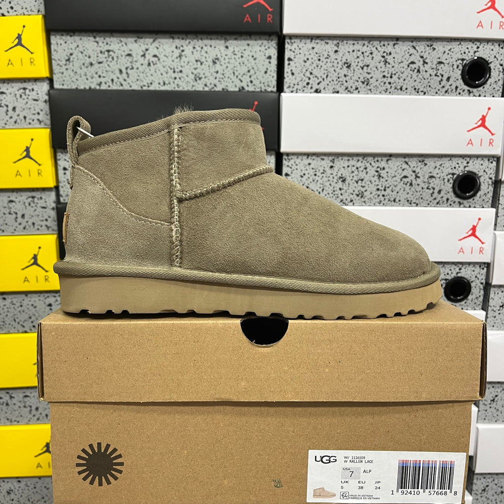 Taupe Brown Mini Pull-On Ankle Boots