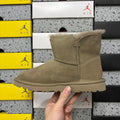 Antelope Brown Button-Detail Mid-Calf Boots