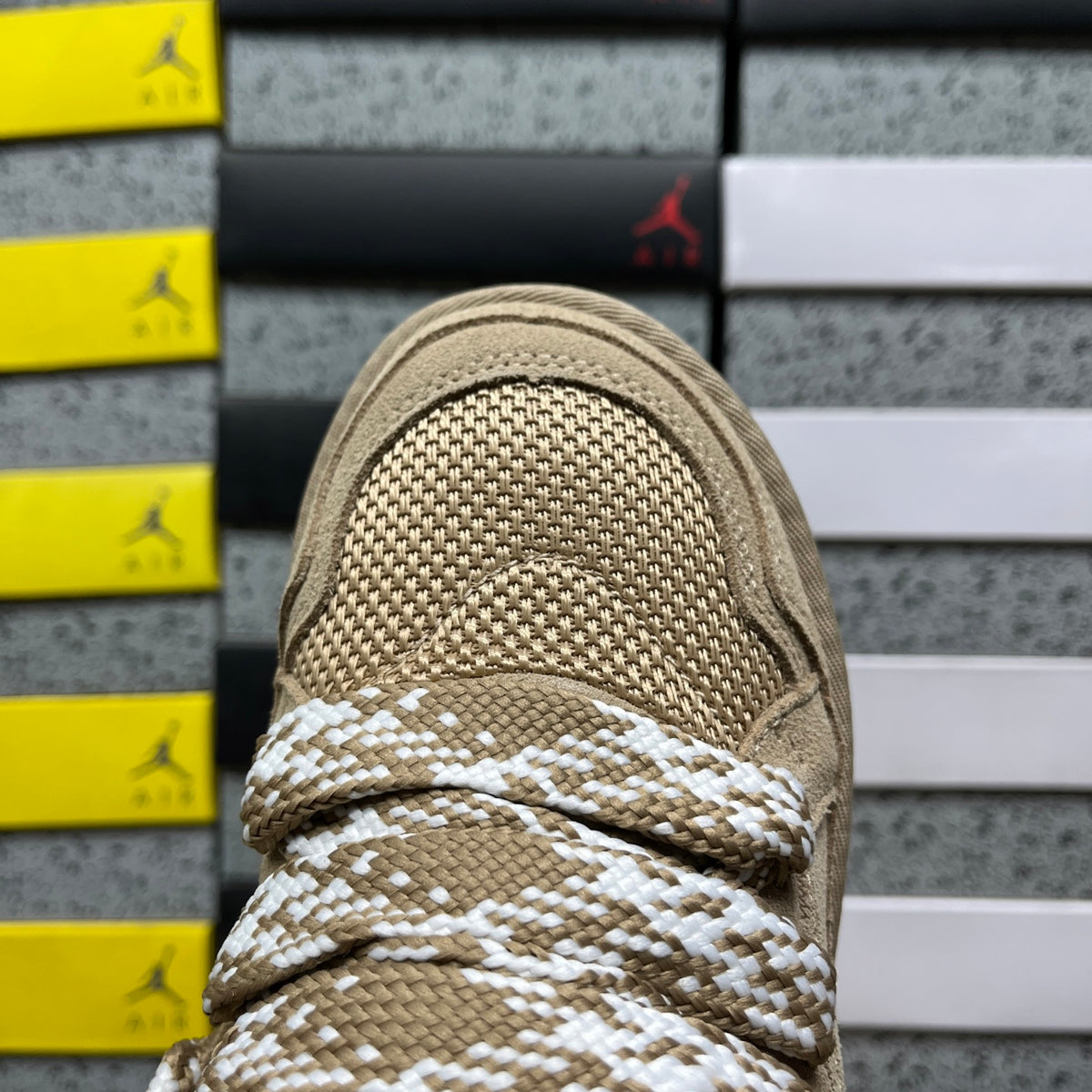 Sand Chunky-Sole Lace-Up Shoes