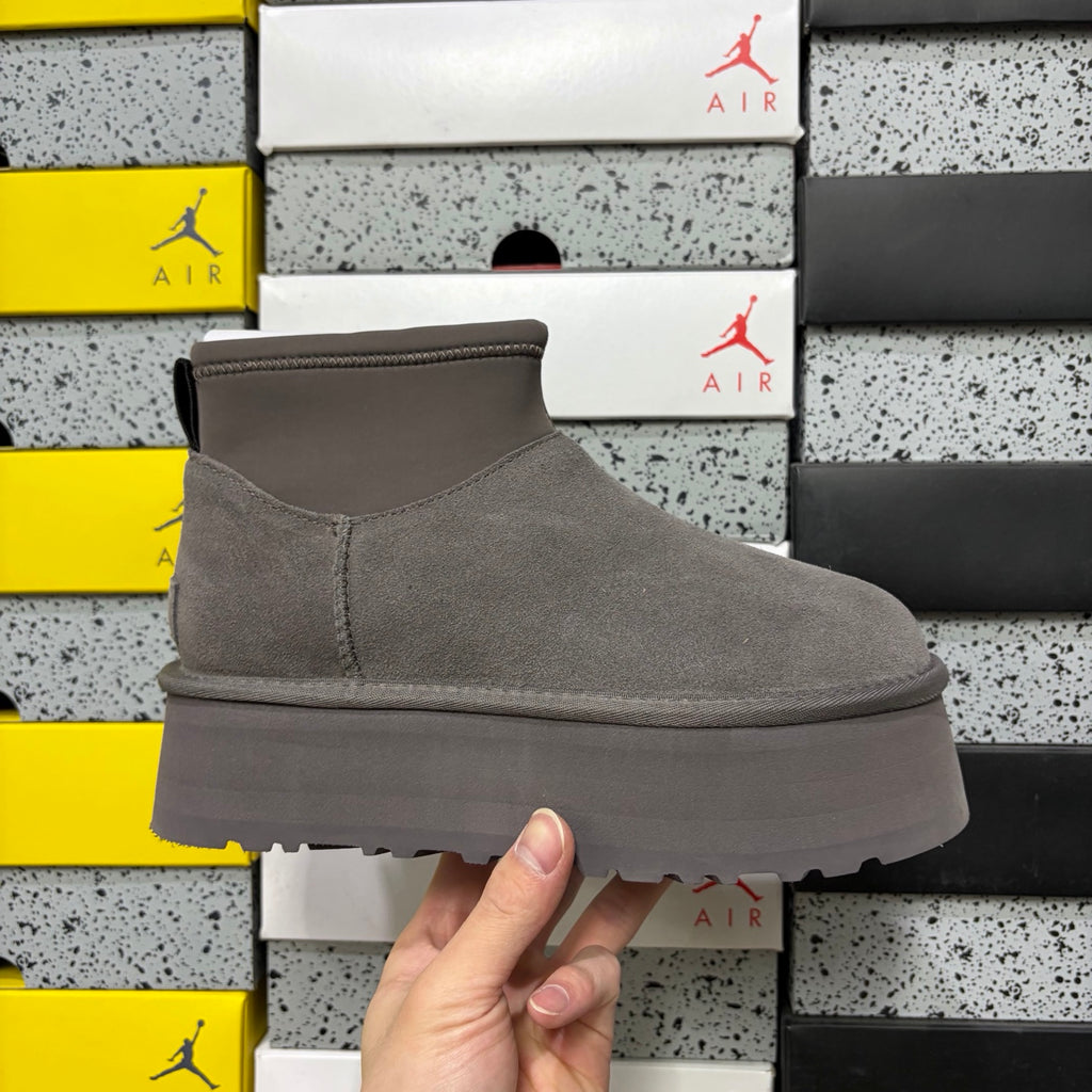 Thundercloud Grey Platform Ankle Boots