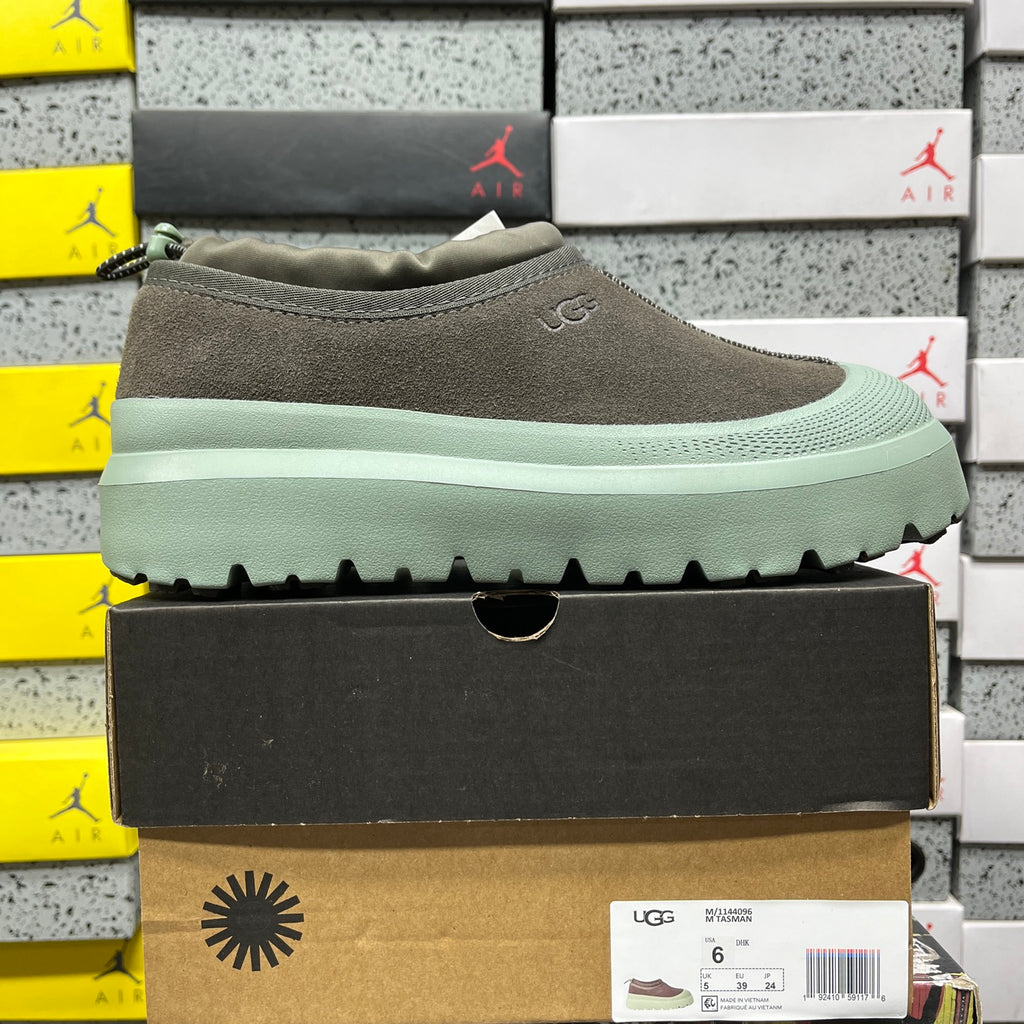 Taupe Platform Slip-On Shoes with Mint Green Sole