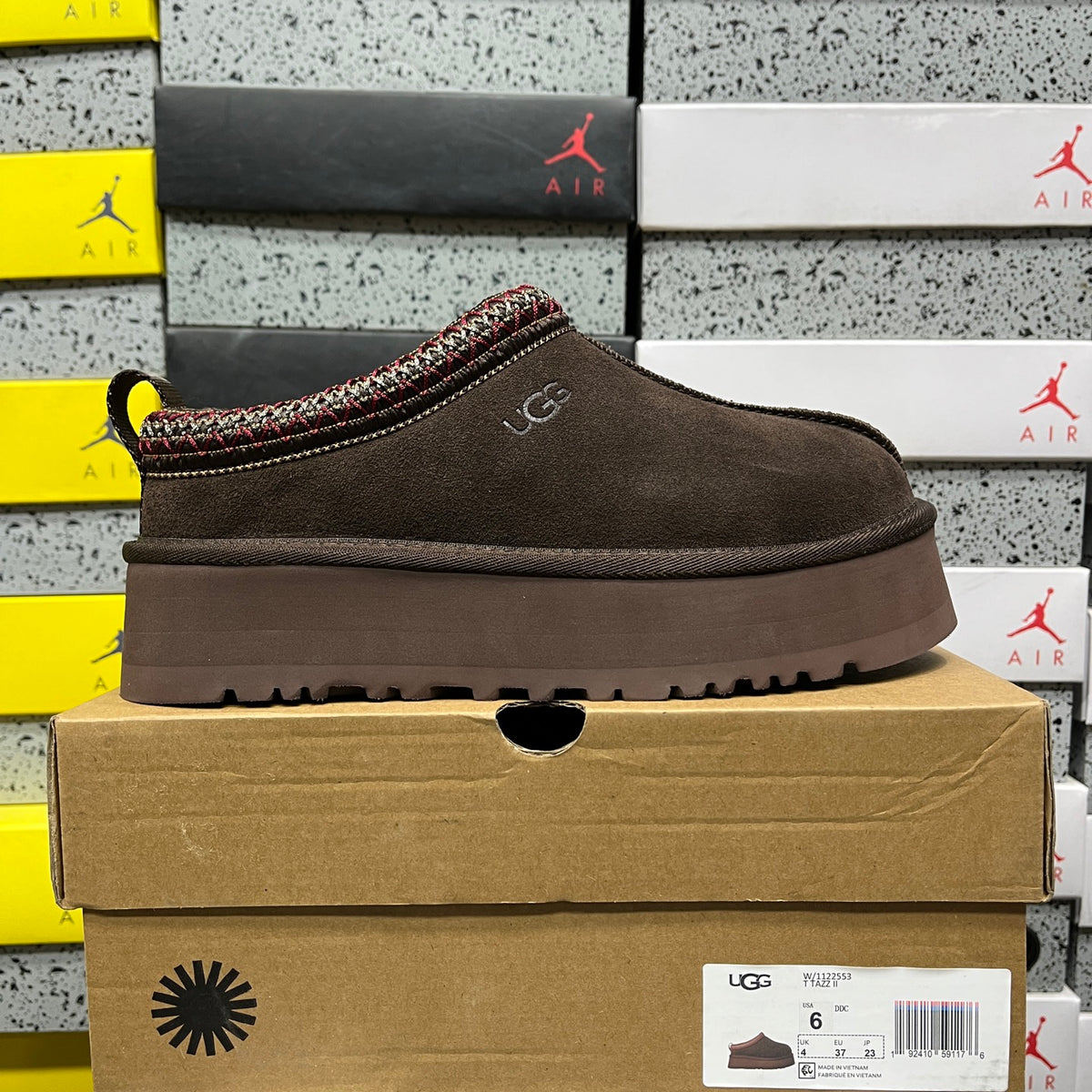 Cocoa Brown Platform Slip-On Shoes with Decorative Stitching