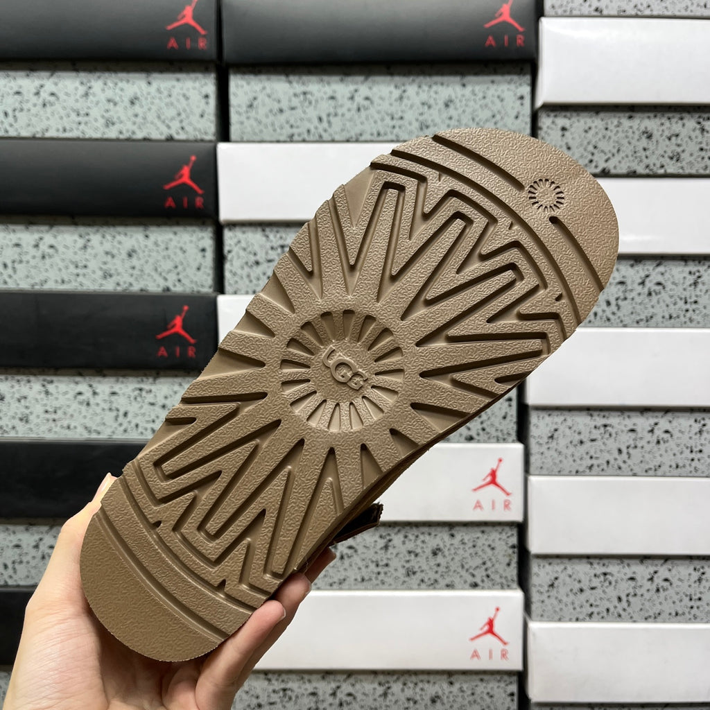 Chestnut Moccasin-Style Shoes with Buckled Heel Strap