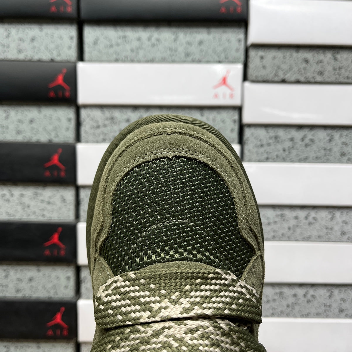 Moss Green Chunky-Sole Lace-Up Shoes