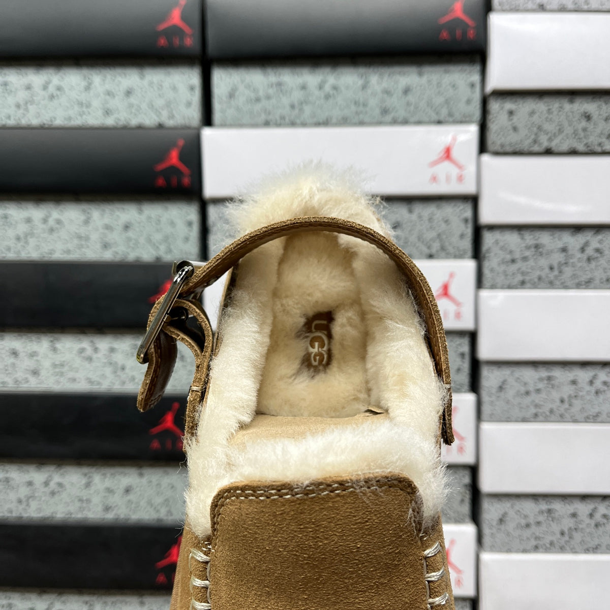 Chestnut Moccasin-Style Shoes with Buckled Heel Strap
