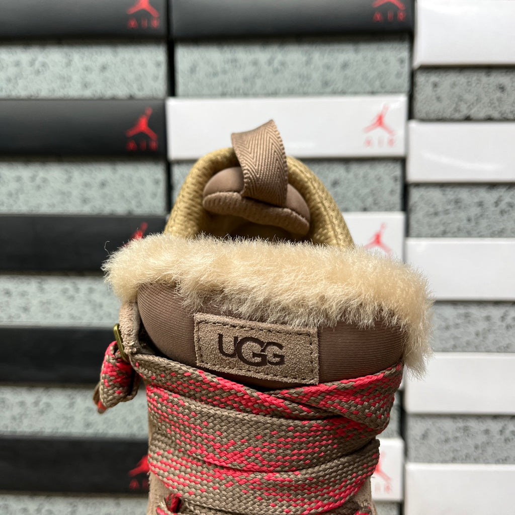 Brown & Pink Chunky-Sole Lace-Up Shoes